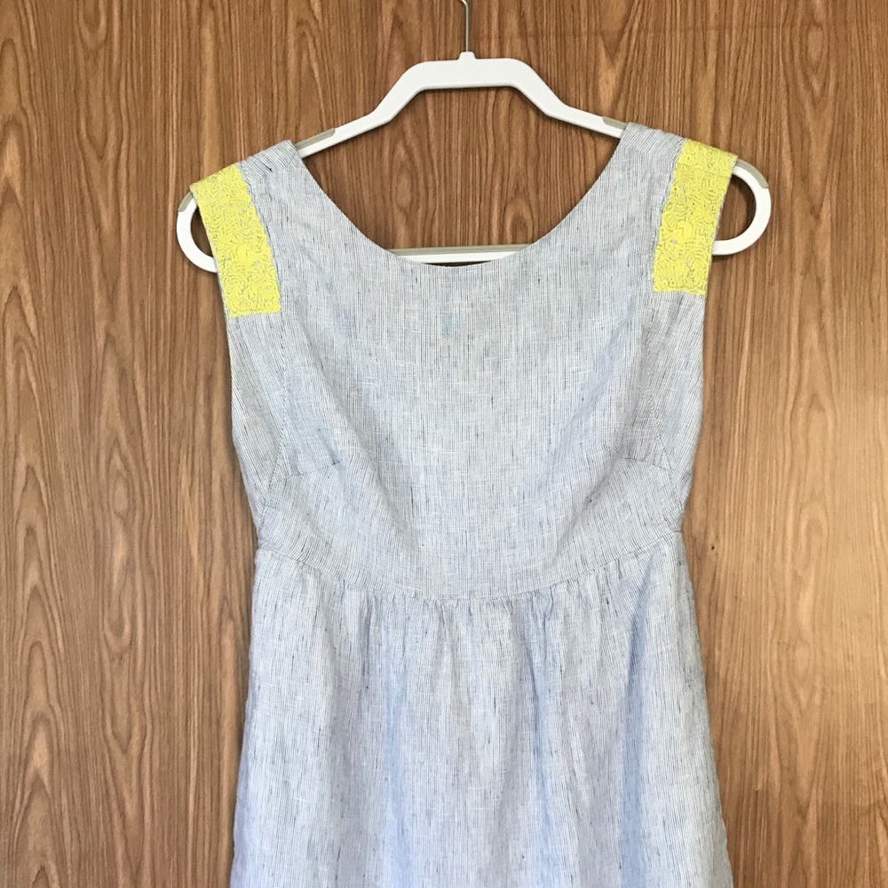 J. Crew Blue & Yellow Linen Dress